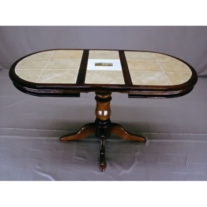 стол 1 балясный раздвижной с керамической плиткой